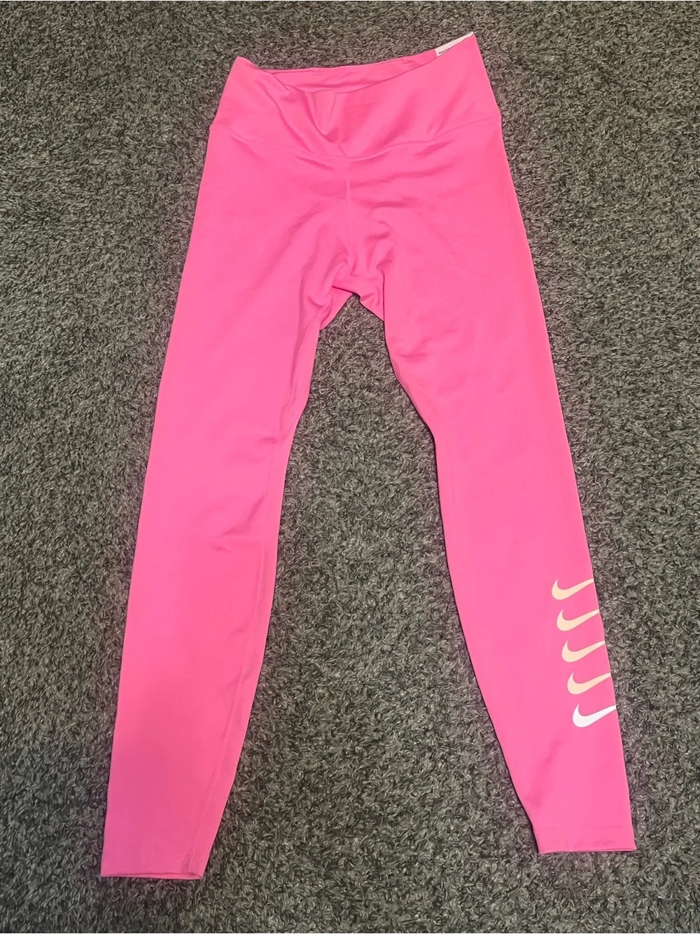 Nike Bright Pink Women's Performance Leggings with Swoosh Accents